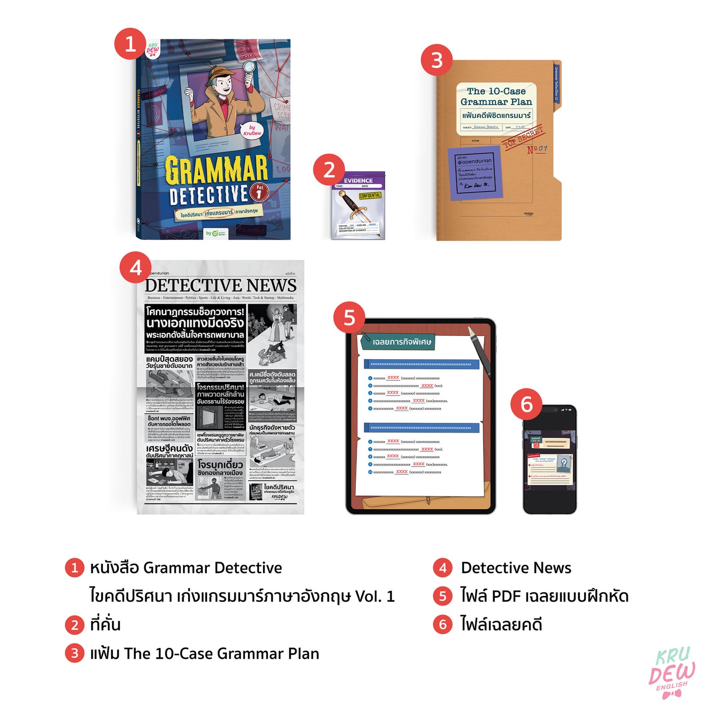 หนังสือ Grammar Detective ไขคดีปริศนา เก่งแกรมมาร์ภาษาอังกฤษ Vol.1 - เรียนแกรมมาร์สนุกรูปแบบใหม่