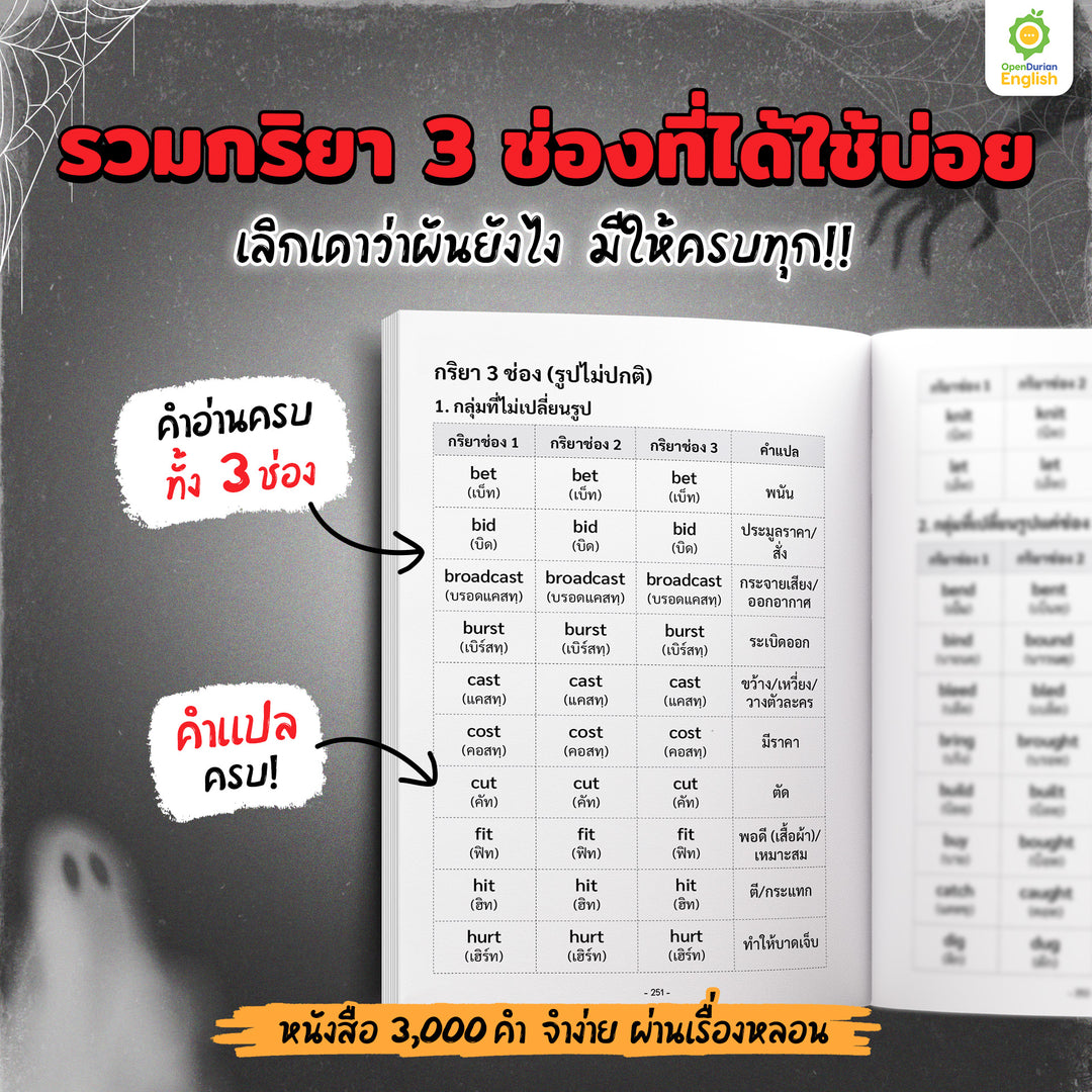 เก่งศัพท์ในชีวิตประจำวัน 3,000 คำ จำง่าย ผ่านเรื่องหลอน By OpenDurian