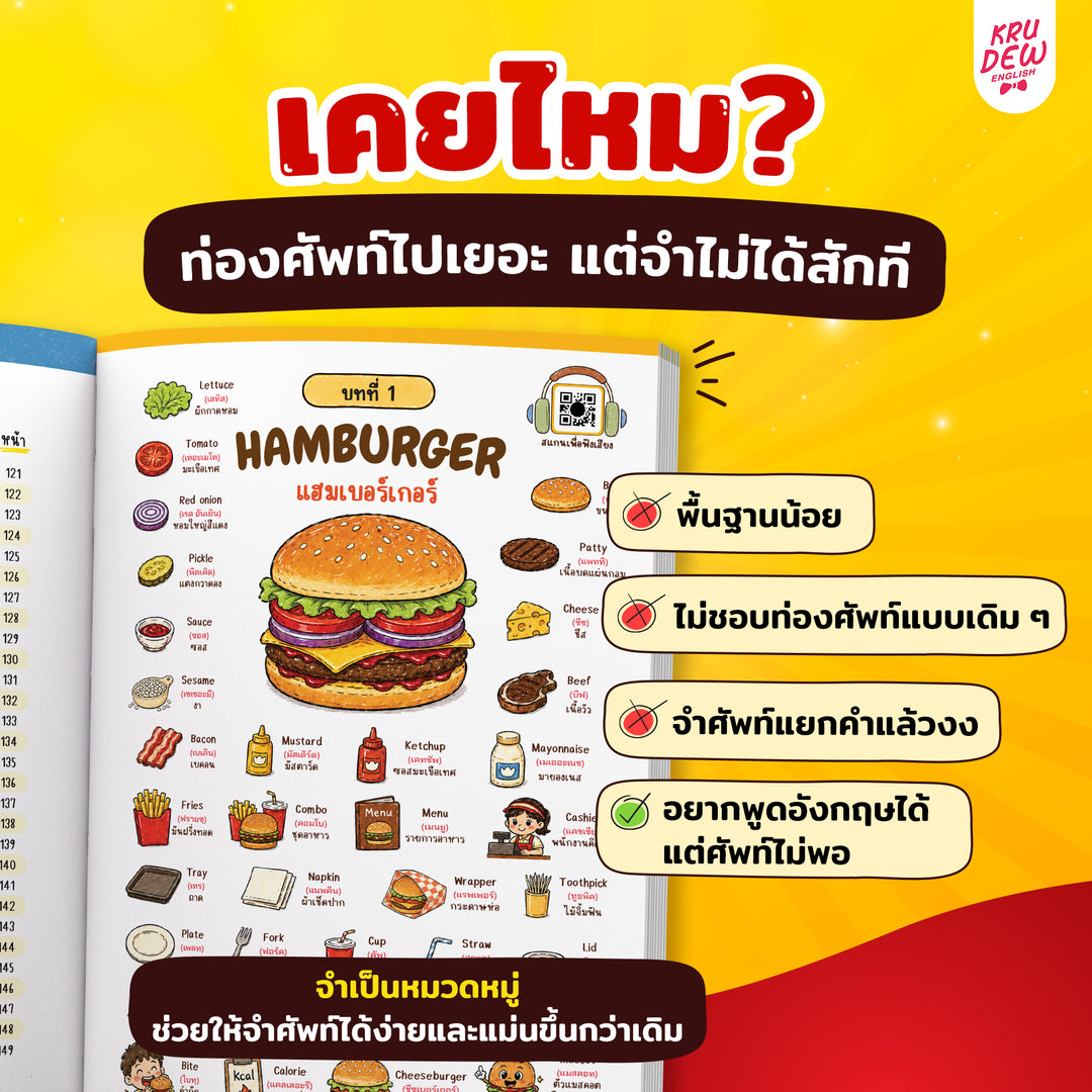 หนังสือเก่งศัพท์ 5,000 คำ ด้วยเทคนิค Hamburger [KD]