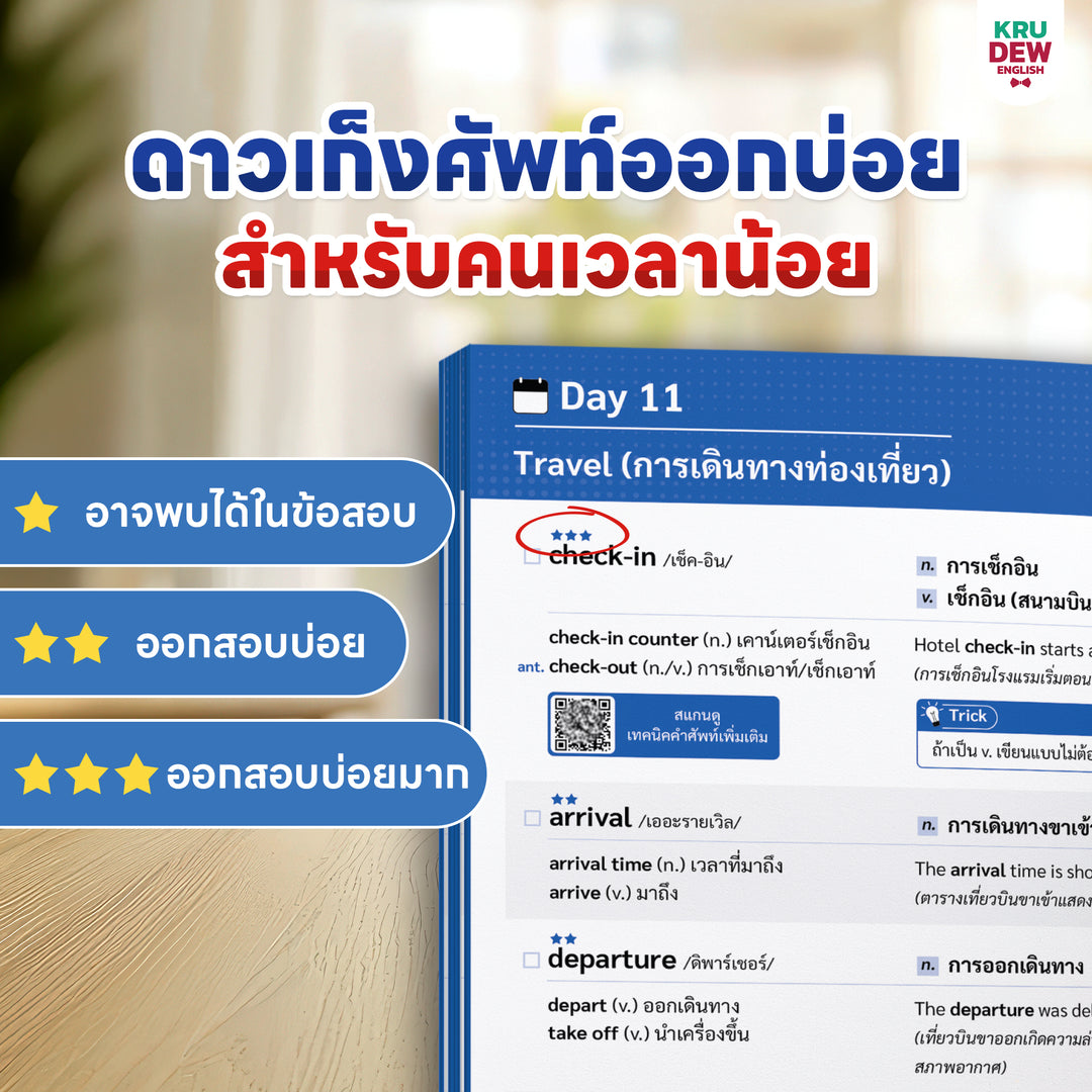 หนังสือศัพท์เตรียมสอบ 5,000 คำ เล่มเดียวจบ สอบ TOEIC ก.พ. ท้องถิ่น ตำรวจ ใช้ได้ทุกสนามสอบ พร้อมแพลนติวเรียนจบภายใน 30 วัน by KruDew