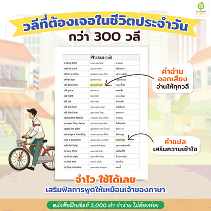 หนังสือฝึกศัพท์ 3,000 คำ จำง่าย ไม่ต้องท่อง