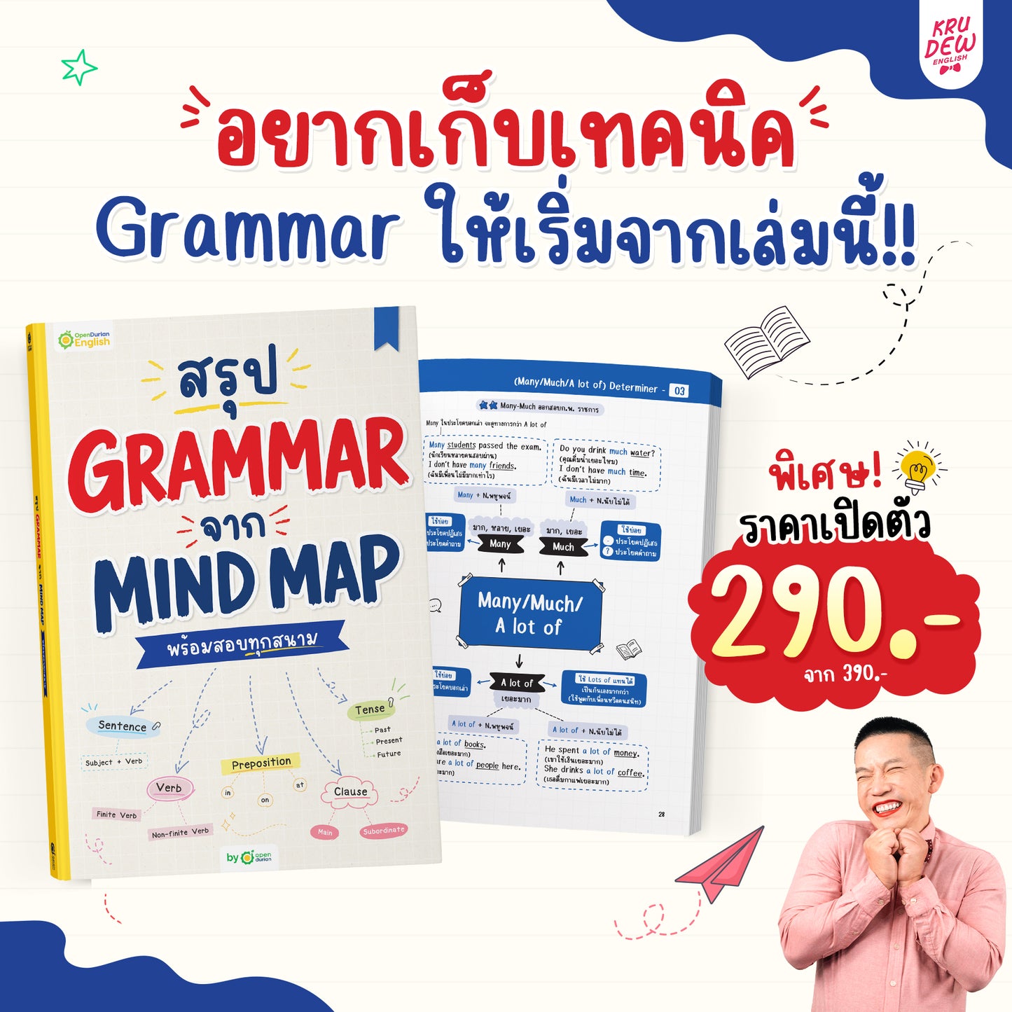 หนังสือสรุป Grammar ผ่าน Mind Map พร้อมสอบทุกสนาม! [KD]