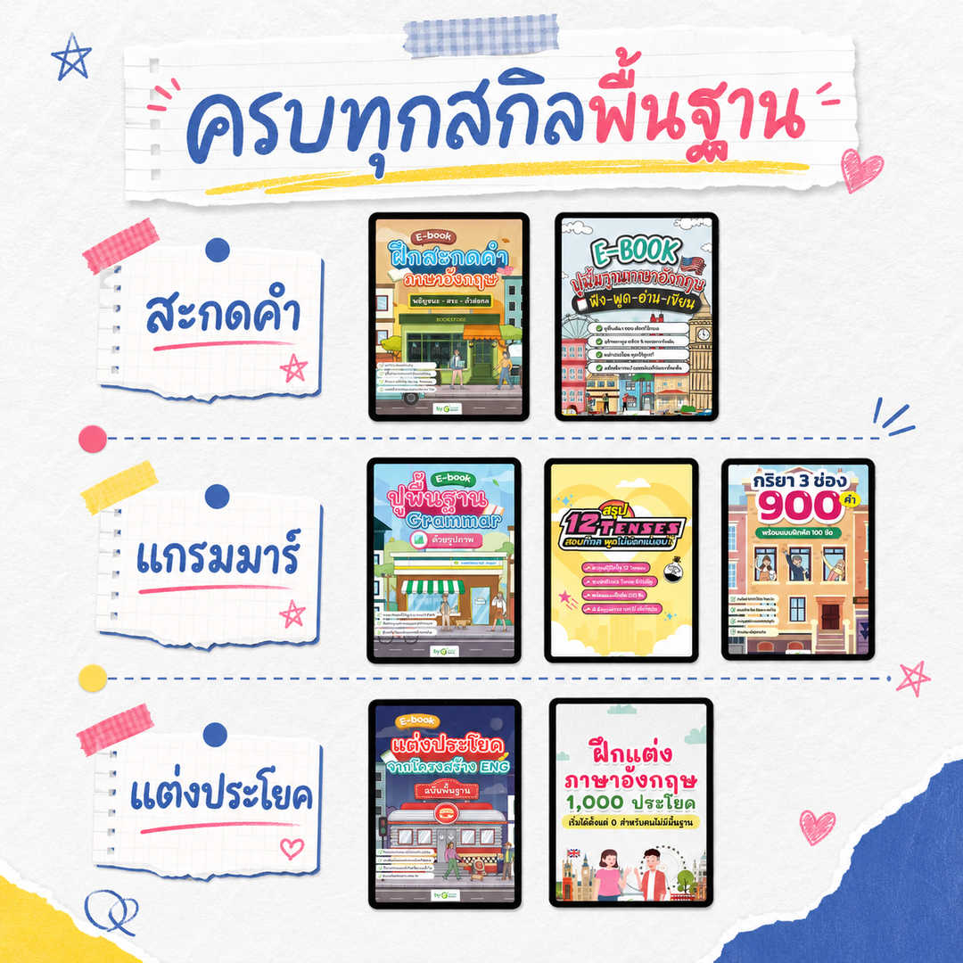 [E-book] 7.7 ปูพื้นฐานแกรมมาร์ รวมไฟล์สะกดคำ-แกรมมาร์-แต่งประโยค