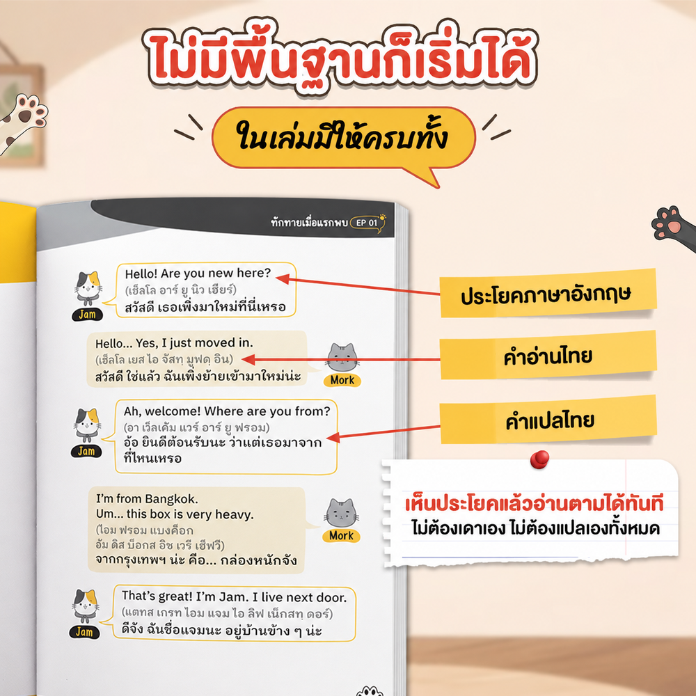 แพ็กคู่ English Unlock แม่นศัพท์ สื่อสารคล่อง 🍔 🐈‍⬛ (OPD)